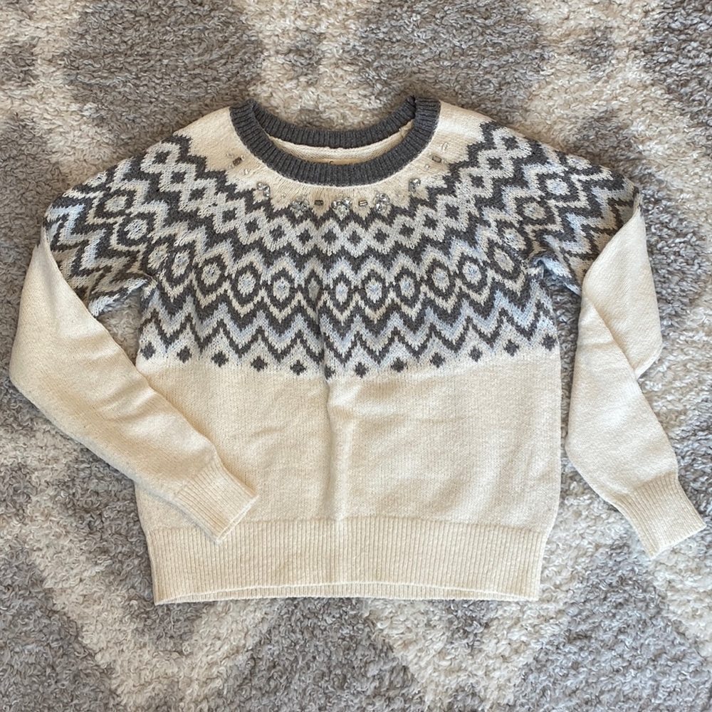 hollister patterned rhinestone sweater